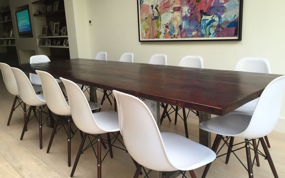 U Shaped Modern Dining Table In Walnut Colour