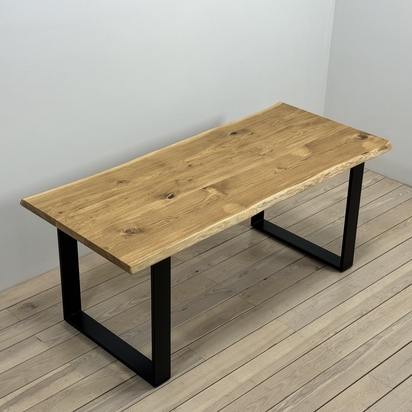 Solid Wood Natural Oak Live Edge Table