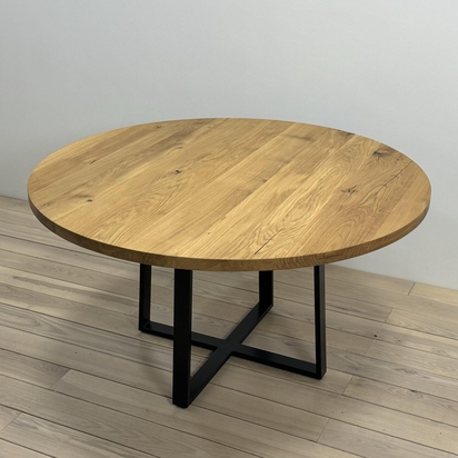 Solid Wood Natural Oak Round Table